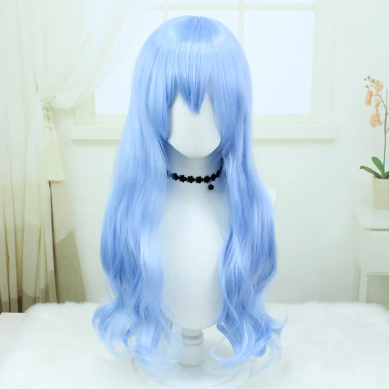 

Парик для косплея Йошино из аниме-сериала «Date A Live», небесно-голубой, длинный, кудрявый, термостойкий, с сеткой-розой, для Хэллоуина