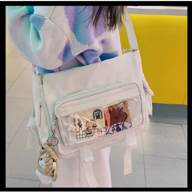 

Large Capacity Student Classbag Transparent Pain Bag Japanese Harajuku Ancient Style Fashion Handbags For Girl Birthday Gifts