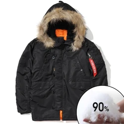 New Alpha Martin N3B Pilot White Duck Down Jacket Men Military Tactical Padded Down Coats Coldproof Windproof Warm Windbreake