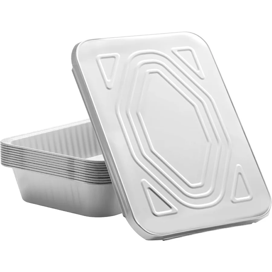 

Disposable Aluminum Foil Pan Family Size Baking Container Deep Rectangular 9×13 Half Size Tin Pans for Roasting Catering Picnic