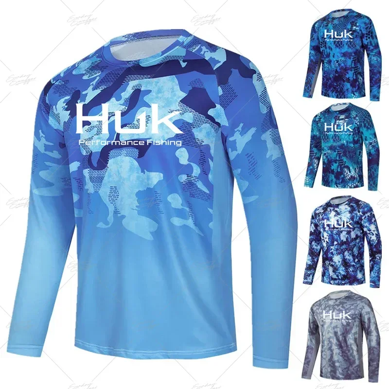 

HUK Fishing Shirt Outdoor Summer Fishing Clothes Performance Long Sleeve Fishing Suit Anti-UV Wear UPF 50 Ropa Pesca Daiwa