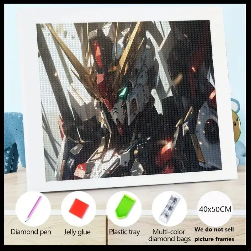 

1 шт. 5D полный дрель комплект алмазной живописи, Epic Gundam Robot Mecha аниме-арт, вышивка хрустальными стразами своими руками для взрослых и подростков,