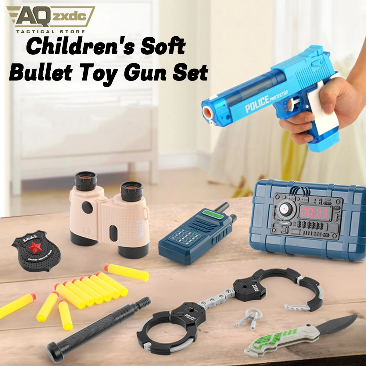 AQzxdc Glock Toy Soft Bullet Gun Toy Can Launch Toy revolver Gun  Transmitter Toy with Water Gun Function for Children's Cosplay