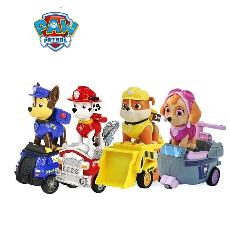 PAW Patrol Toy Car Set with Marshall Skye Chase Rubble Ryder Collectible Figures Rescue Vehicles Kids Birthday Christmas Gift view 3