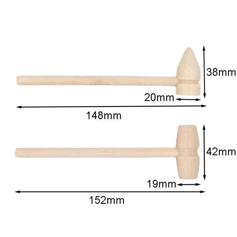 10Pcs Wooden Hammer Mallet Chocolate Nut Crab Lobster Seafood Crackers Balls Toy Pounder Mini Hammer Kids Toys Funny Mallet