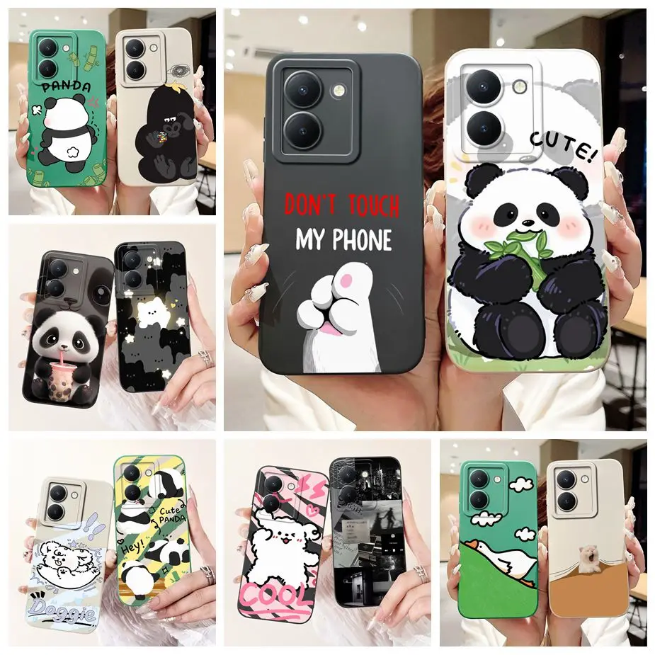 For Vivo Y36 Case V2247 Cute Panda Cartoon Cover Full Cameras Protection Phone Case For Vivo Y36 Y 36 VivoY36 5G V2248 Soft Bags