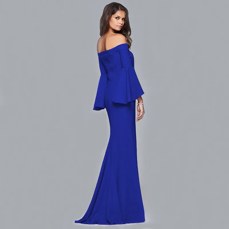 Zeemeermin Galajurken Lange Off-Shoulder Maxi Jurken Satijnen Formele Jurk Elastische Satijnen Feestjurken Plus Size Vestidos De Gala