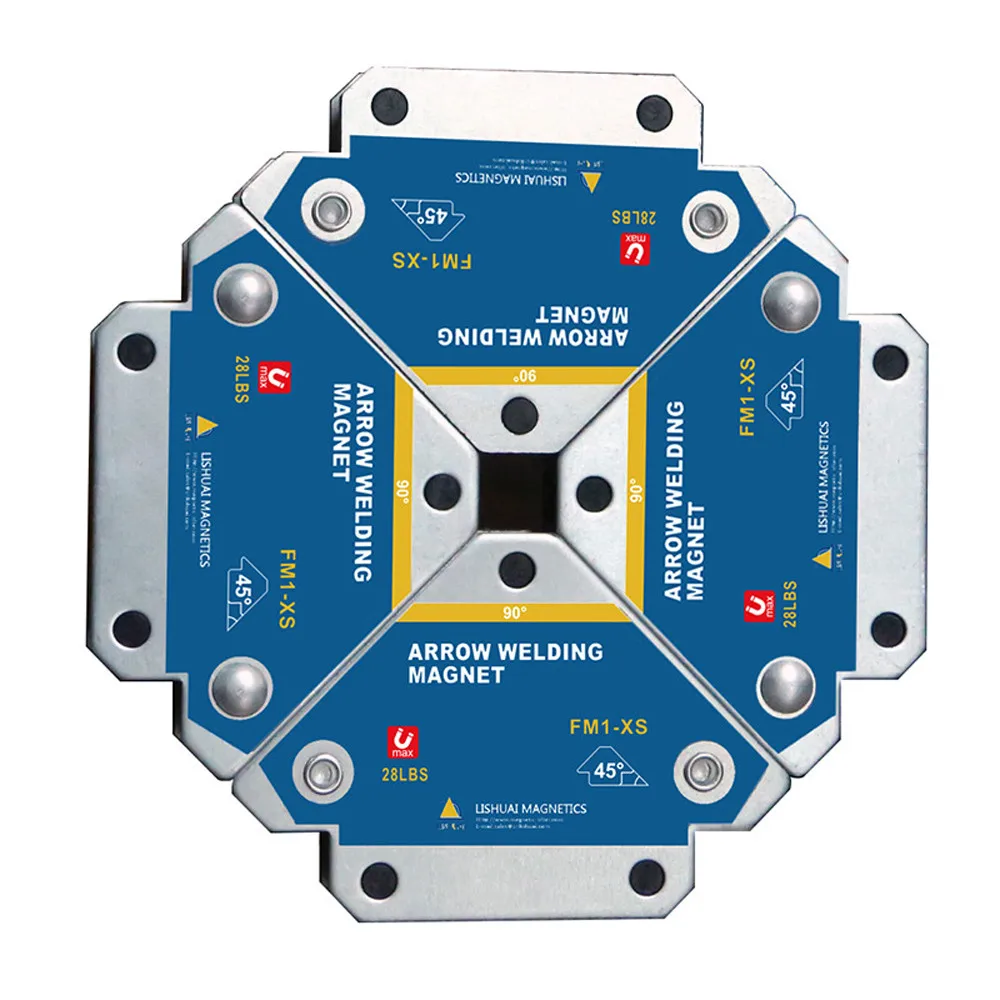 4pcs Magnetic Welding Fixer 45 ° 90 ° 135 ° Multi-ângulo Ímã Solda Posicionador Ferrite Auxiliar Localizador Ferramentas Soldagem Posicionador