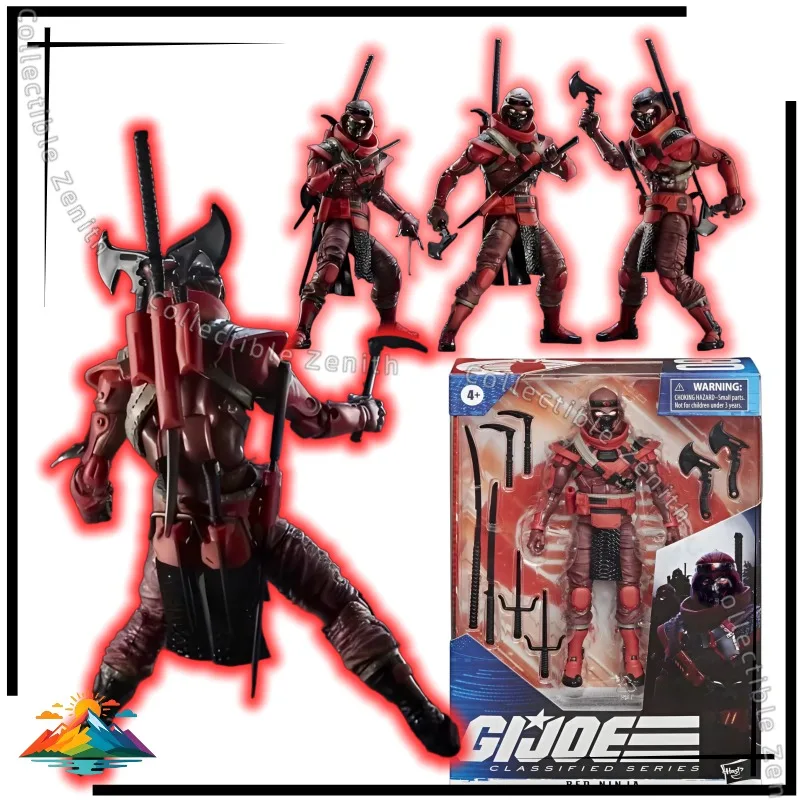 【spot-goods】hasbro-gi-joe-red-ninja-6-posable-cobra-stealth-warrior-figure-multiple-ninja-weapons-replaceable-hands-military