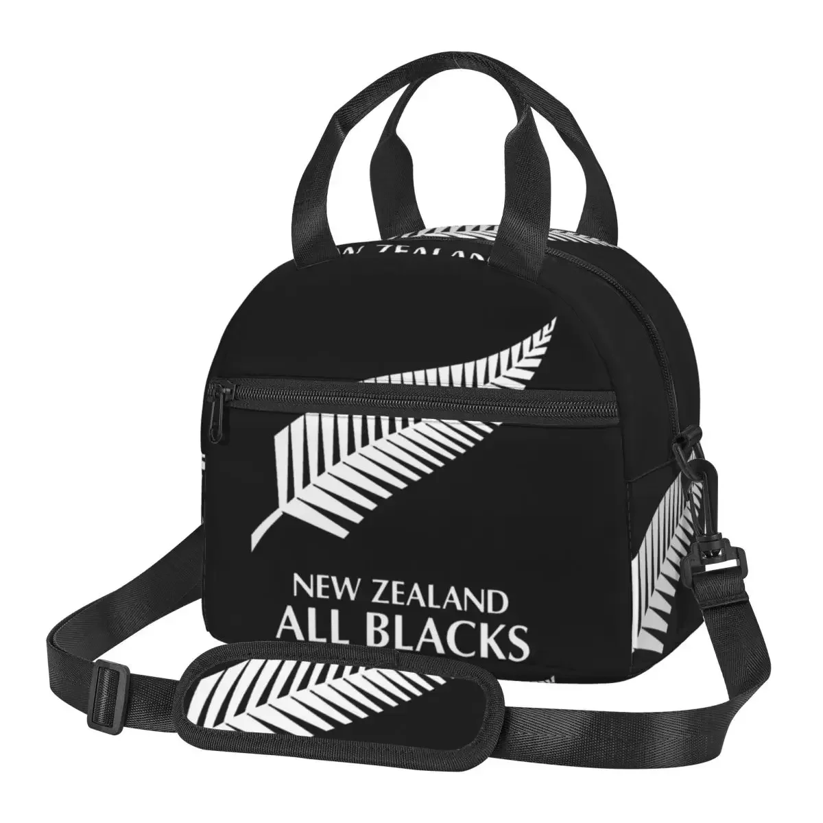 All Blacks Rugby Hat Autumn Winter Lunch Bags Insulated Bento Box Lunch Tote Picnic Bags Thermal Bag for Woman Kids Travel