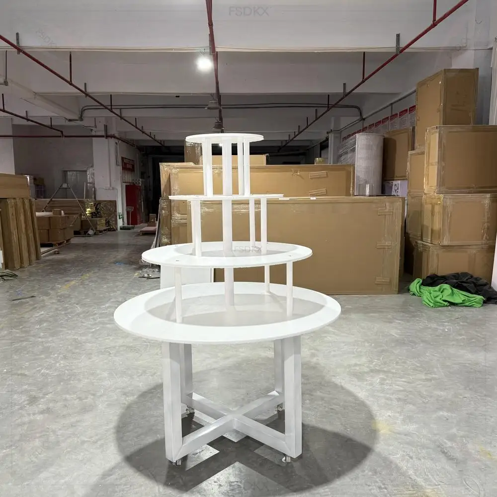 Customizable 4-Tier Round PVC Acrylic Display Stand OEM Retail Tiered Merchandise Rack for Store