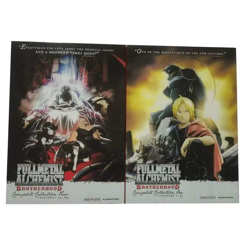 

Anime Fullmetal Alchemist 1-2 Season 10pcs DVD English Edition 64 Episode 2pcs Image Disc Box Set Cosplay Soundtracks Box Gift