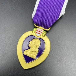 USA Purple Heart Medal Military Merit Honor Badge George Washington Established Bravery Challenge Medal Collectibles