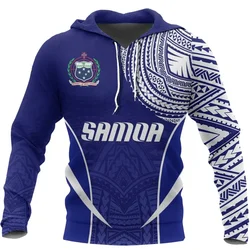 New Winter 3D Samoa Coat Of Arms Printing Hoodies For Men Samoa Flag Emblem Graphic Hooded Sweatshirts Harajuku Long Sleeves Top