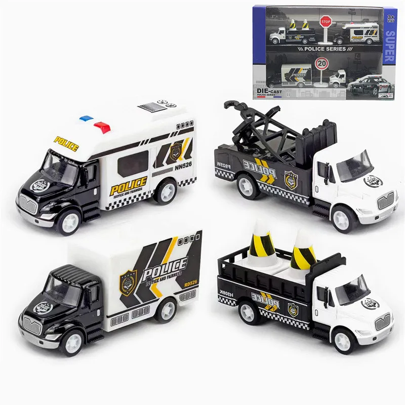 Alloy pull back city rescue car model,simulated military car model,Engineering car toys,original packaging gift,wholesale