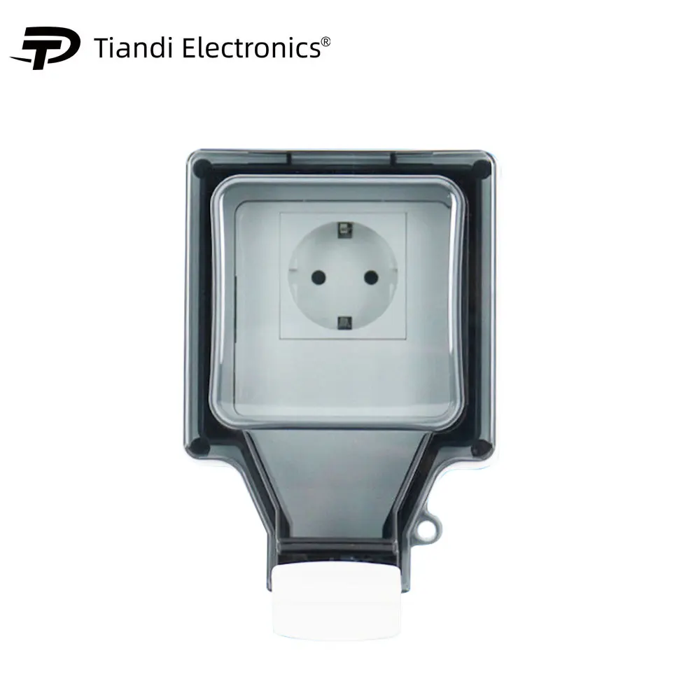 

Outdoor Wall Switch Socket IP66 Weather&Dust Proof Power Outlet EU Standard Outside Sockets Waterproof Outdoor Socket EU PLUG