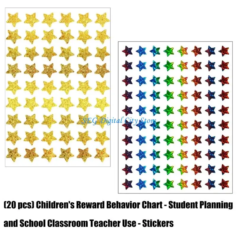 U75B ملصق نجمة لاصق لامع للأطفال ملصق تحفيزي لمجلة الكمبيوتر المحمول