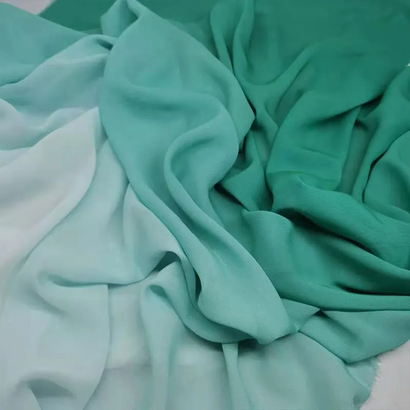 100d Gradiënt Chiffon Stof Tweekleurige Kleur Ombre Stof Voor Diy Oude Hanfu Stof Jurk Podium Uitvoering Kostuums Materiaal