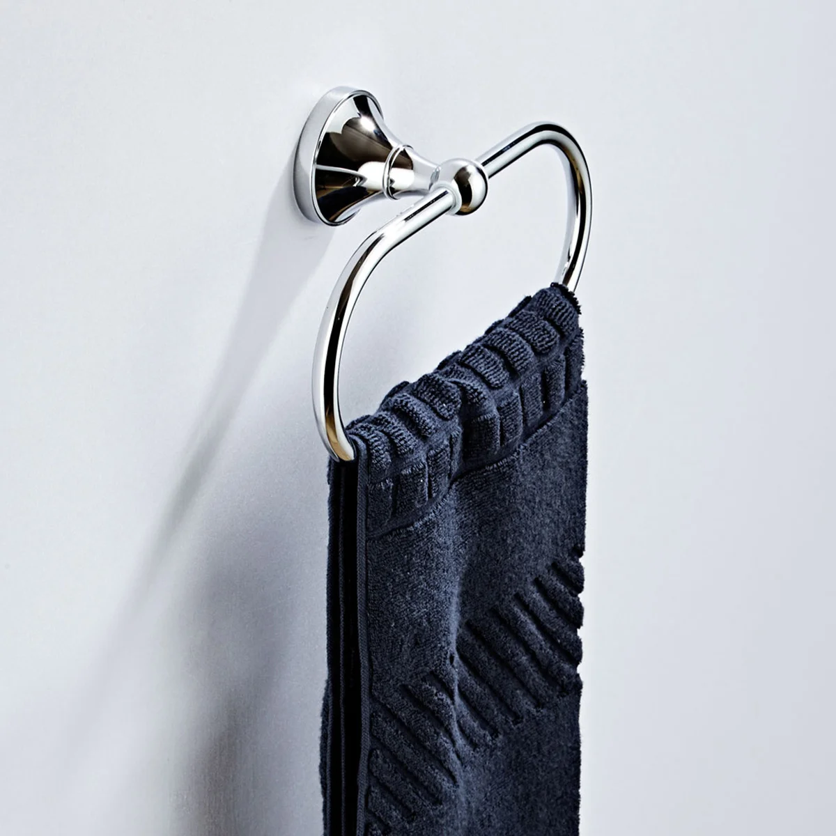 صديقة للبيئة منشفة مقاومة للصدأ حلقة بسيطة أنيقة تصميم ديكور المنزل الحديث مادة مقاومة للتآكل جدار جبل حلقة المنشفة #3