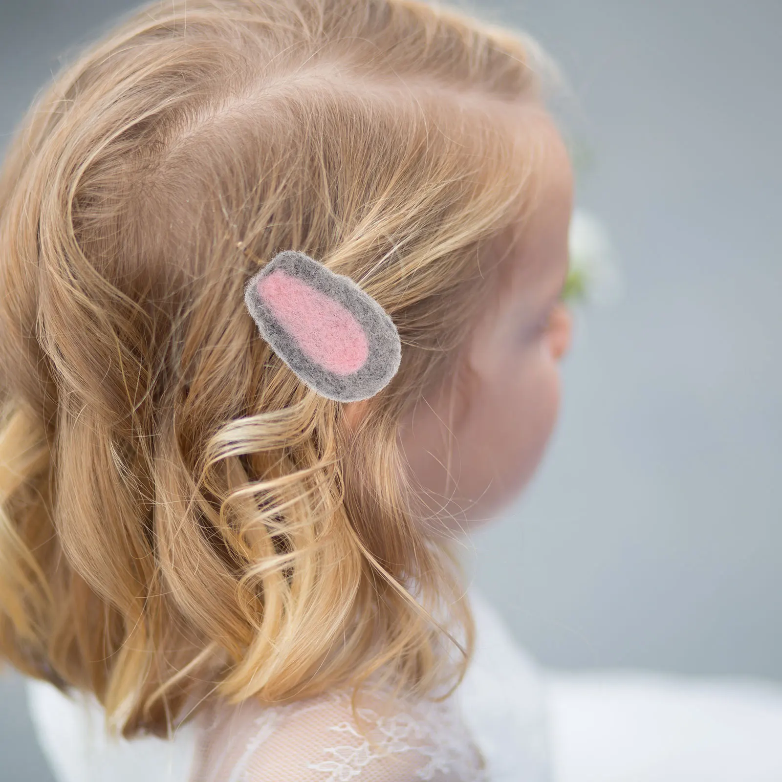 

4 Pcs Bunny Ear Hairpins Wool Felt DIY Craft Headdress Accessories Bright Colors Practical Useful Hair Clip Props