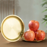 Tibetan Copper Fruit Altars Plate ，Handicraft Polishing Ball Bead Brass Dish ,Tantra Buddhism Tray Desktop Home Decorative，21 cm