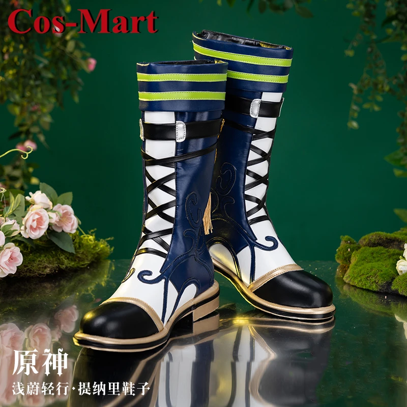 

Cos-Mart Game Genshin Impact Tighnari/Alhaitham/Mika Shoes Cosplay Universal Combat Boots Daily Wear Role Play Used Accessories