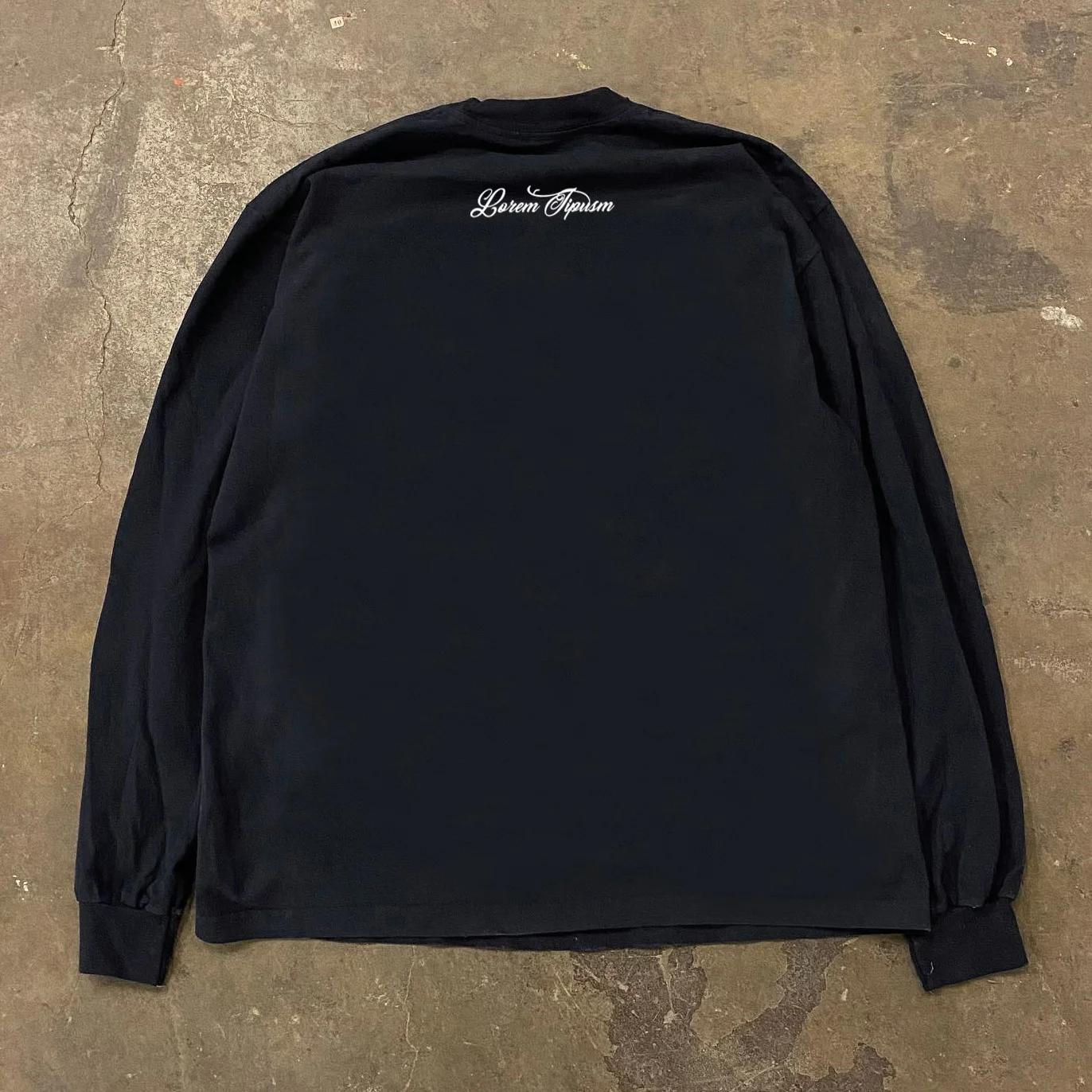 Heavyweight Pure Cotton Long Sleeve T-Shirt Casual Simple Style Floral Letter Print Base Layer Top for Men And Women