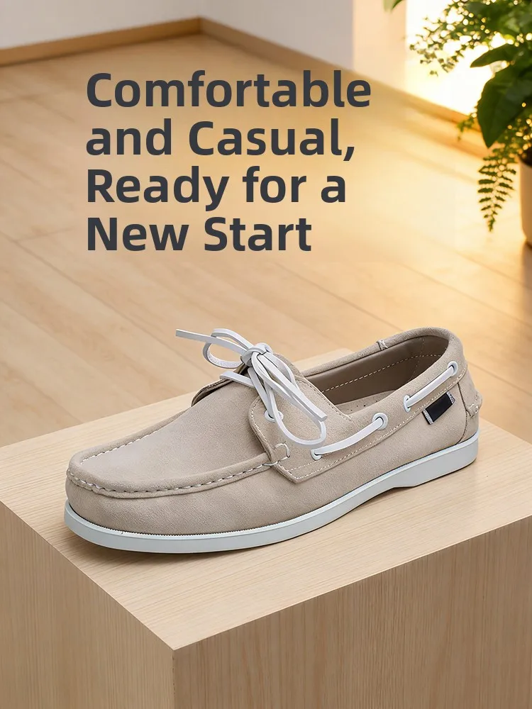 british-style-genuine-leather-boat-shoes-men's-slip-on-breathable-summer-fashionable-casual-loafers-round-toe-flat-heel
