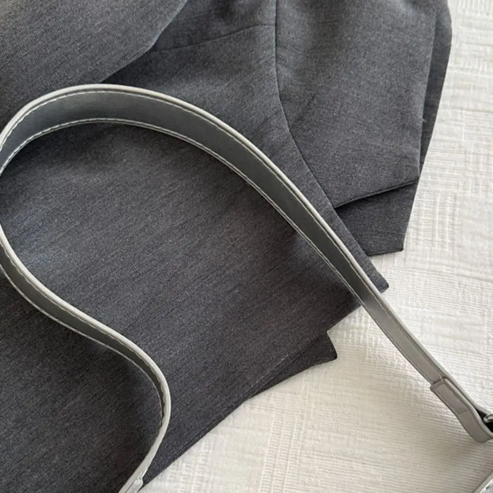 Borsa a tracolla con fibbia vintage alla moda per il tempo libero Y2k Borsa da ascella da donna Cuasal Borsa in pelle PU tinta unita per ragazze