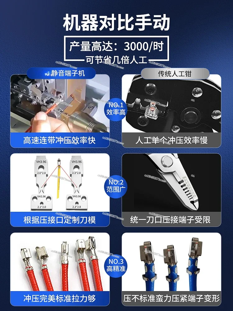 Ultra-Silent Terminal Crimping Machine - OTP Die Press for Quiet Wire Termination, Stripping, and Crimping!