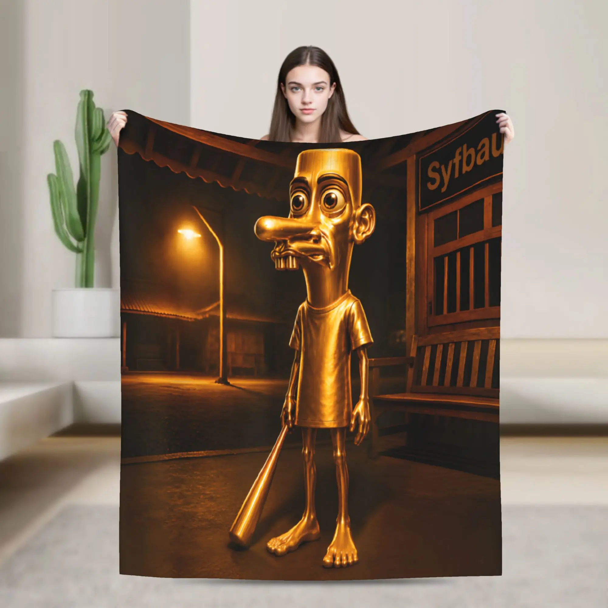 Neegy Meme Funny Internet Brainrot Gen Z Flannel Blanket Kids Adults  Soft Comfy Throw Blanket Spring Bedspread Sofa Bed Cover
