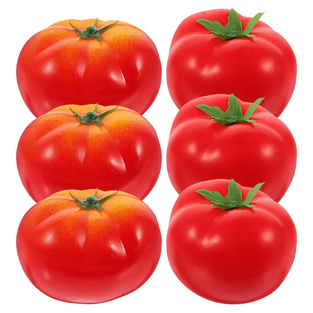 

6pcs Artificial Tomato Photo Props Fake Tomato Model Foams Plastic Tomato Artificial Vegetables Photography Props 8.4x8x8cm NEW