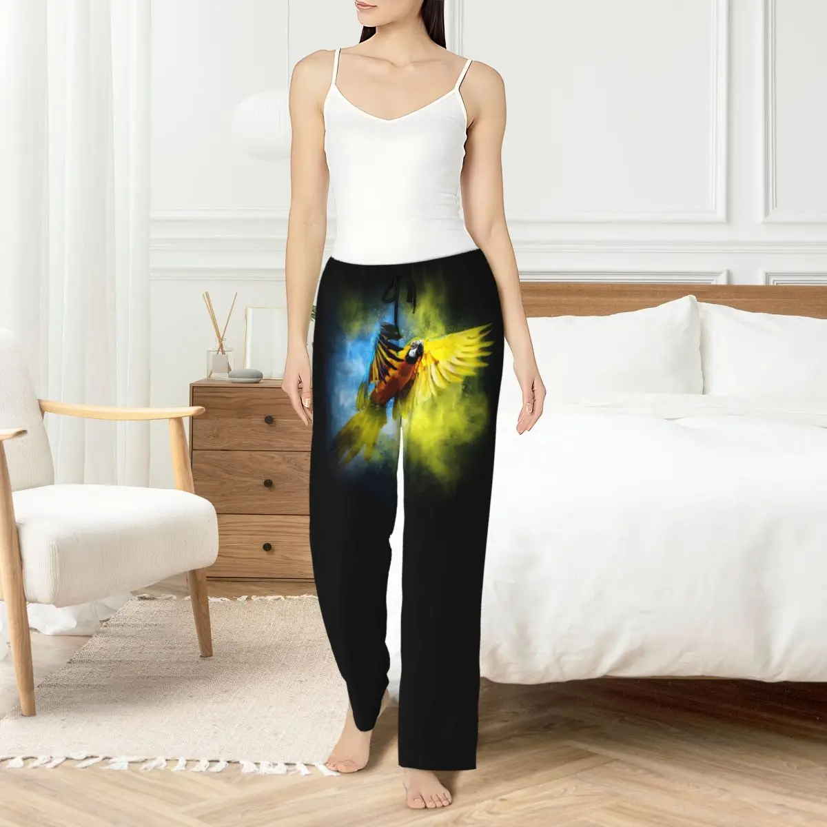 

Custom Print Women Parrot Bird Pajama Pants Cute Parrot Sleepwear Sleep Lounge Bottoms with Pockets