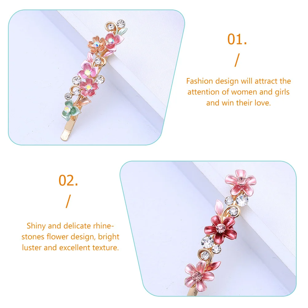 

6Pcs Flower Hair Clips with Rhinestones Vintage Inspired Hairpins for Women and Girls Sparkling Hair Accessories for Special
