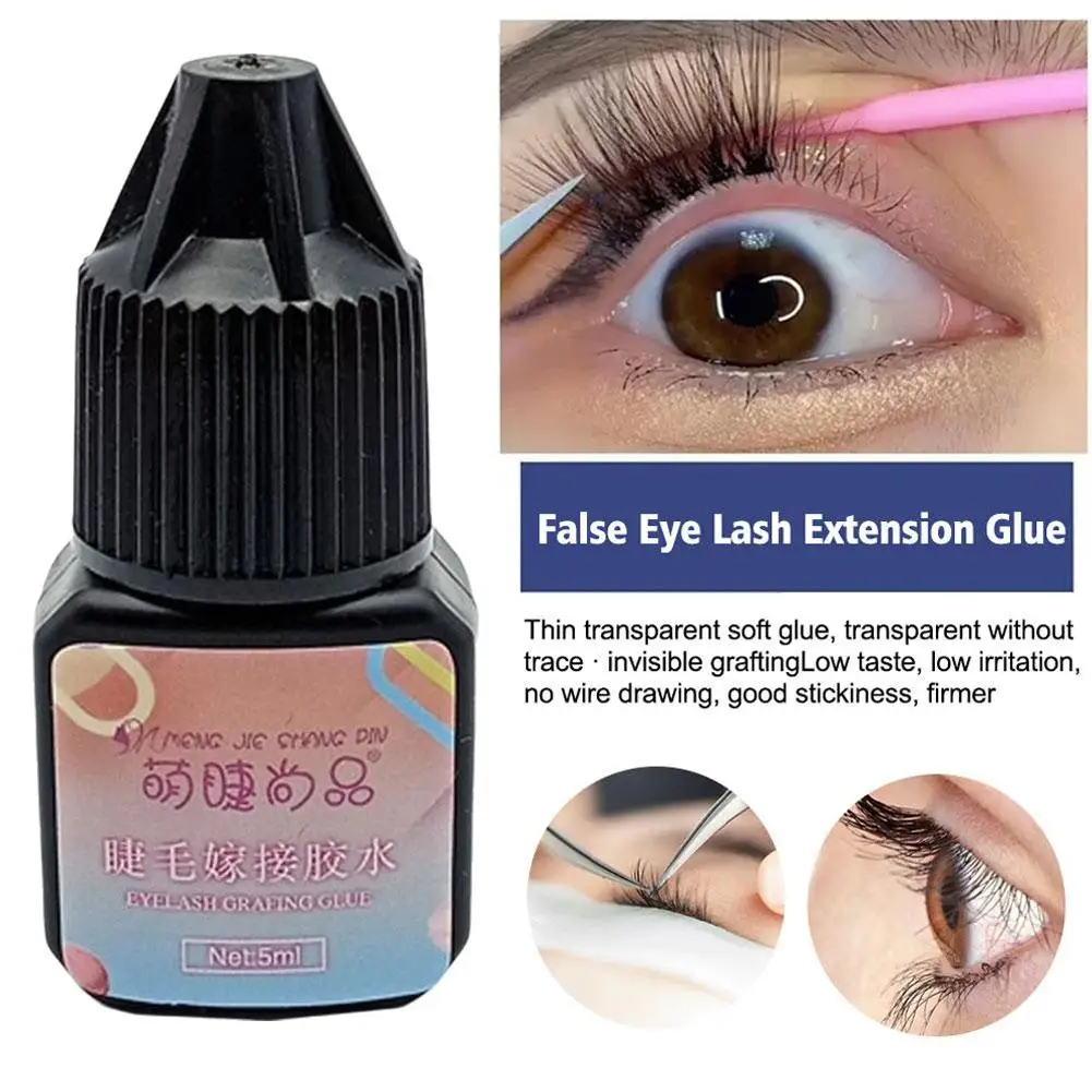Colle noire pour faux-cils, 5ML, individuelle, sans allergie, colle rapide et durable, Extensions longues, S6R8