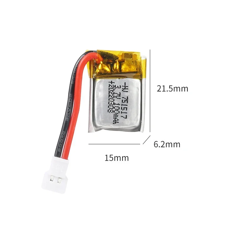 751517 3.7V 100mah 20C high rate Li-ion Rechargeable Battery for Cheerson CX-10 Quadcopter