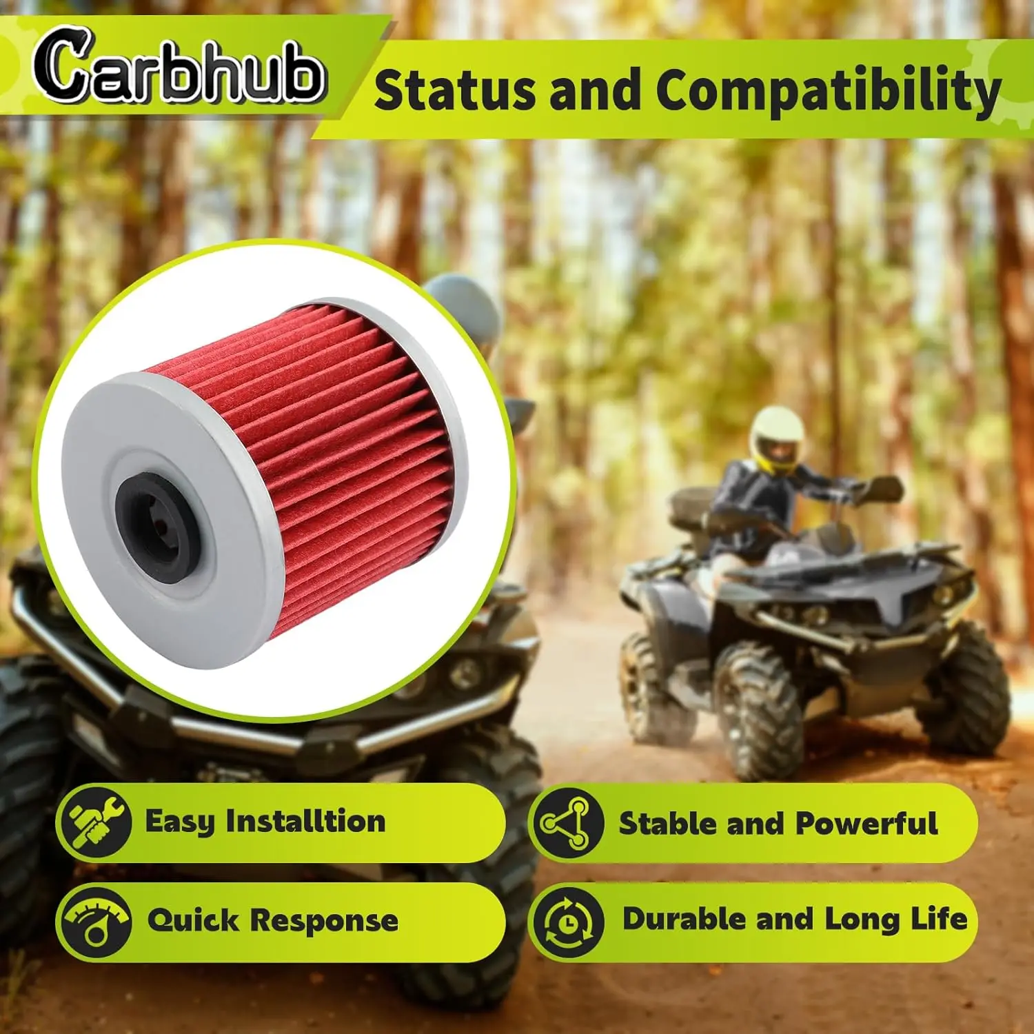 Carbhub 11013-1275 Air Filter Oil Spark Plug Replace 11013-1275 Fit for Kawasaki KLF220 KLF250 KLF300 Bayou 220 250 300