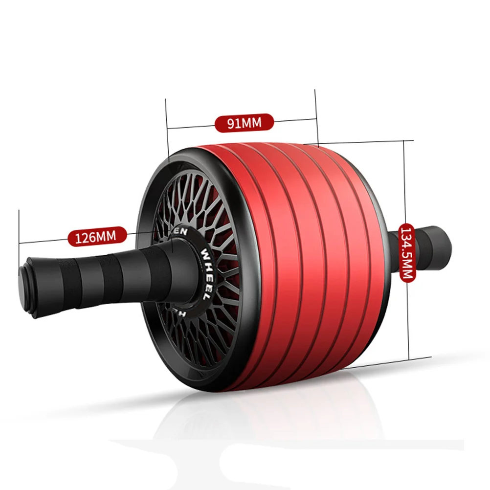 عجلة اللياقة البدنية الهادئة للبطن باللون الأحمر خفيفة الوزن ومضادة للانزلاق، أسطوانة اللياقة البدنية للرجال والنساء، معدات فقدان الوزن #2