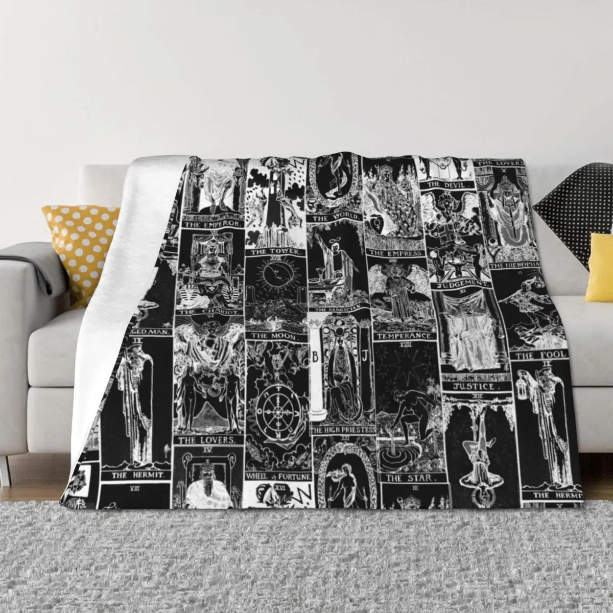 

The Major Arcana of Tarot Patchwork Throw Blanket sofa bed Plaid Quilt blankets ands Blankets