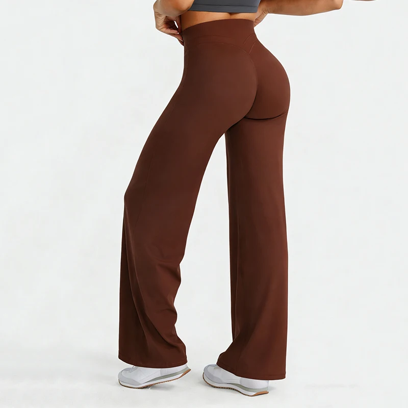 Yoga High Waist Flared Leggings Women Gym Naked Feel Lift The Hips Wide Leg Pants Woman Pilates Running Sport Trousers