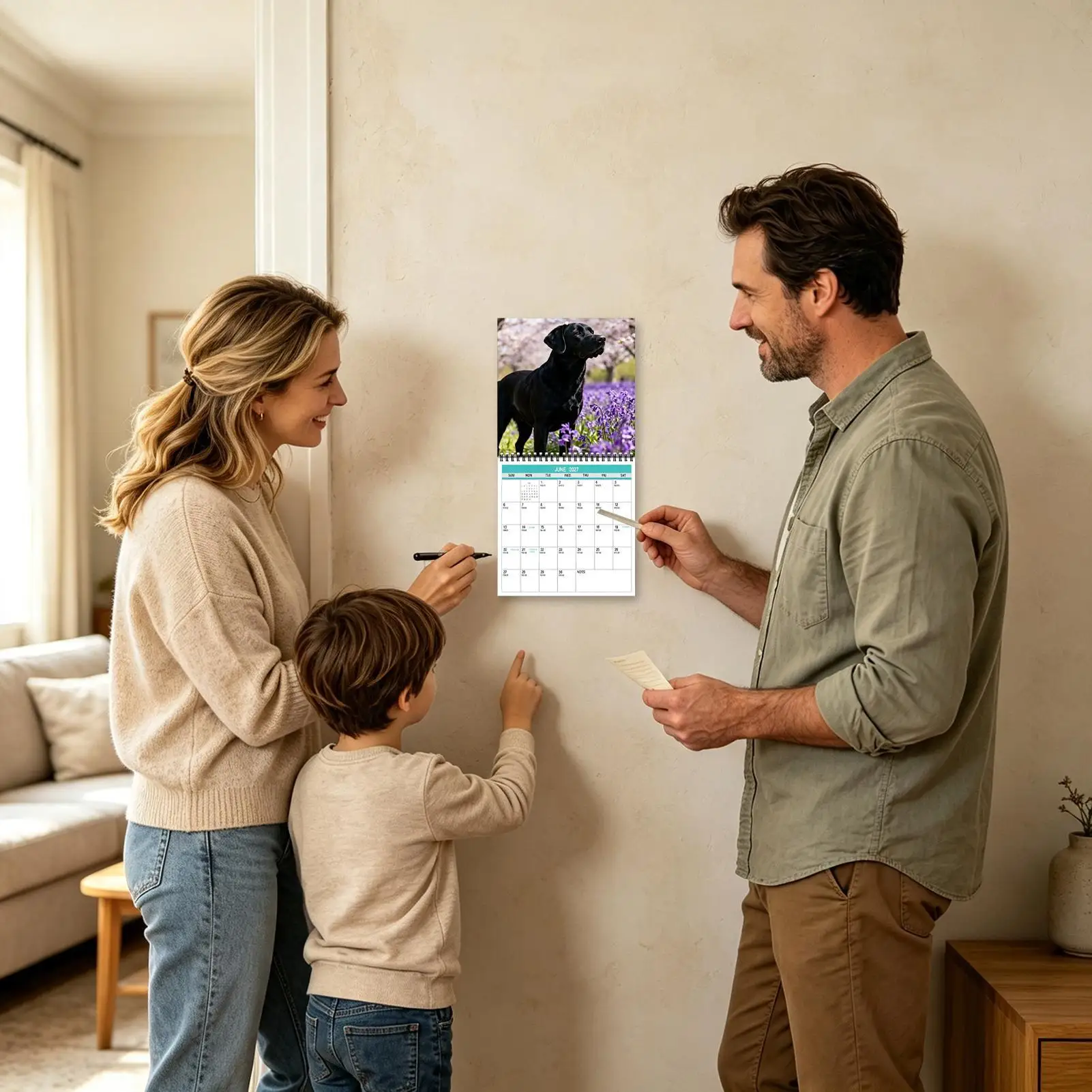 Wall Calendars Playful Dog Patterns 12-Month Hangable Planner Display 2027 Calendar For Home Office School Classroom Family Dorm