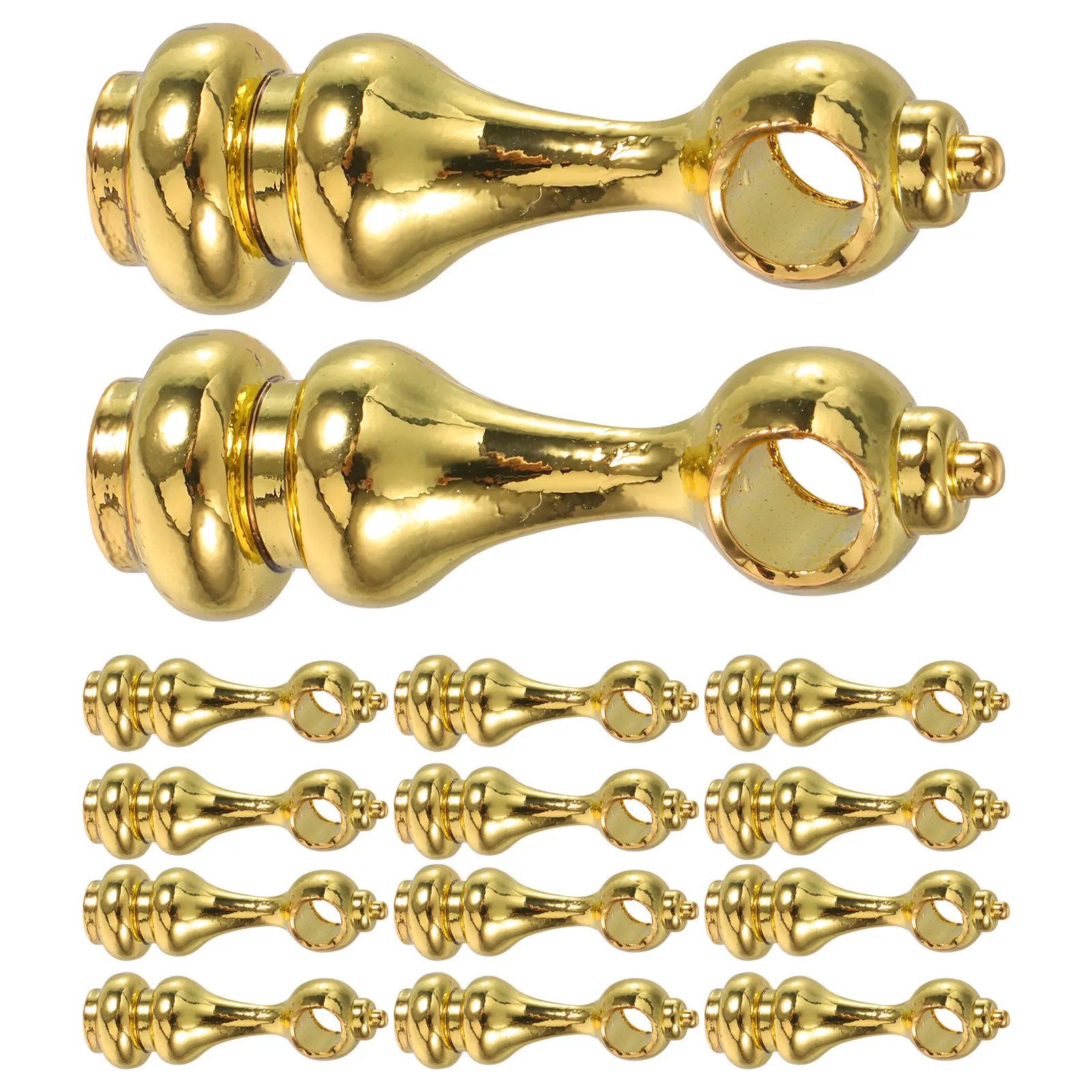 14Pcs Cabinet Gallery Rail Ends Metal Spindle Connectors Stable Shelf Railing Brackets Furniture Hardware for Wine Rack