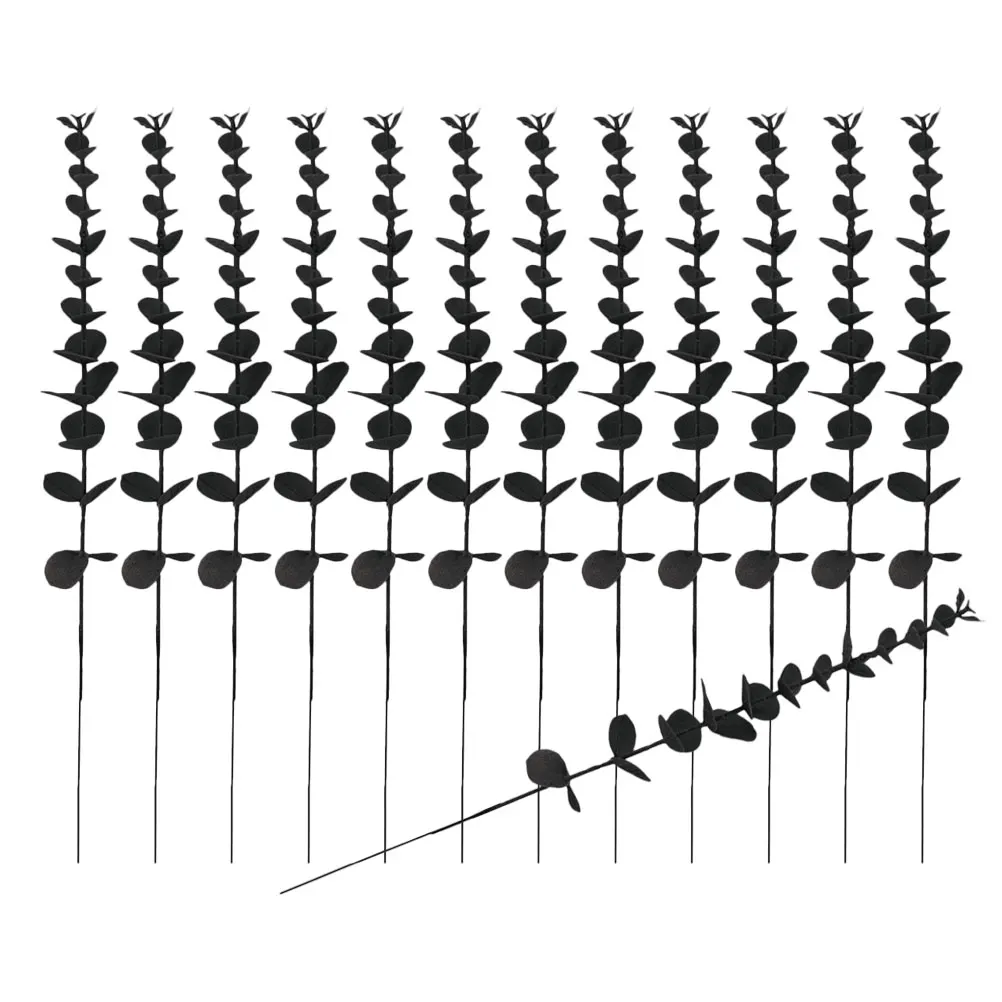 

24pcs Eucalyptus Artificial Eucalyptus Leaf Leaves Black Dried Branches for Home Wedding Decoration Faux Plants