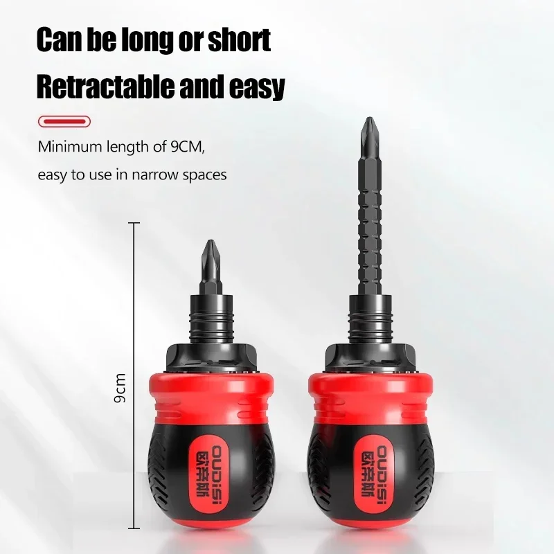 طقم مفك براغي دقيق بسقاطة صغيرة مغناطيسي 13 في 1 تلسكوبي موفر للعمالة ثنائي الغرض مفك براغي فيليبس أدوات يدوية