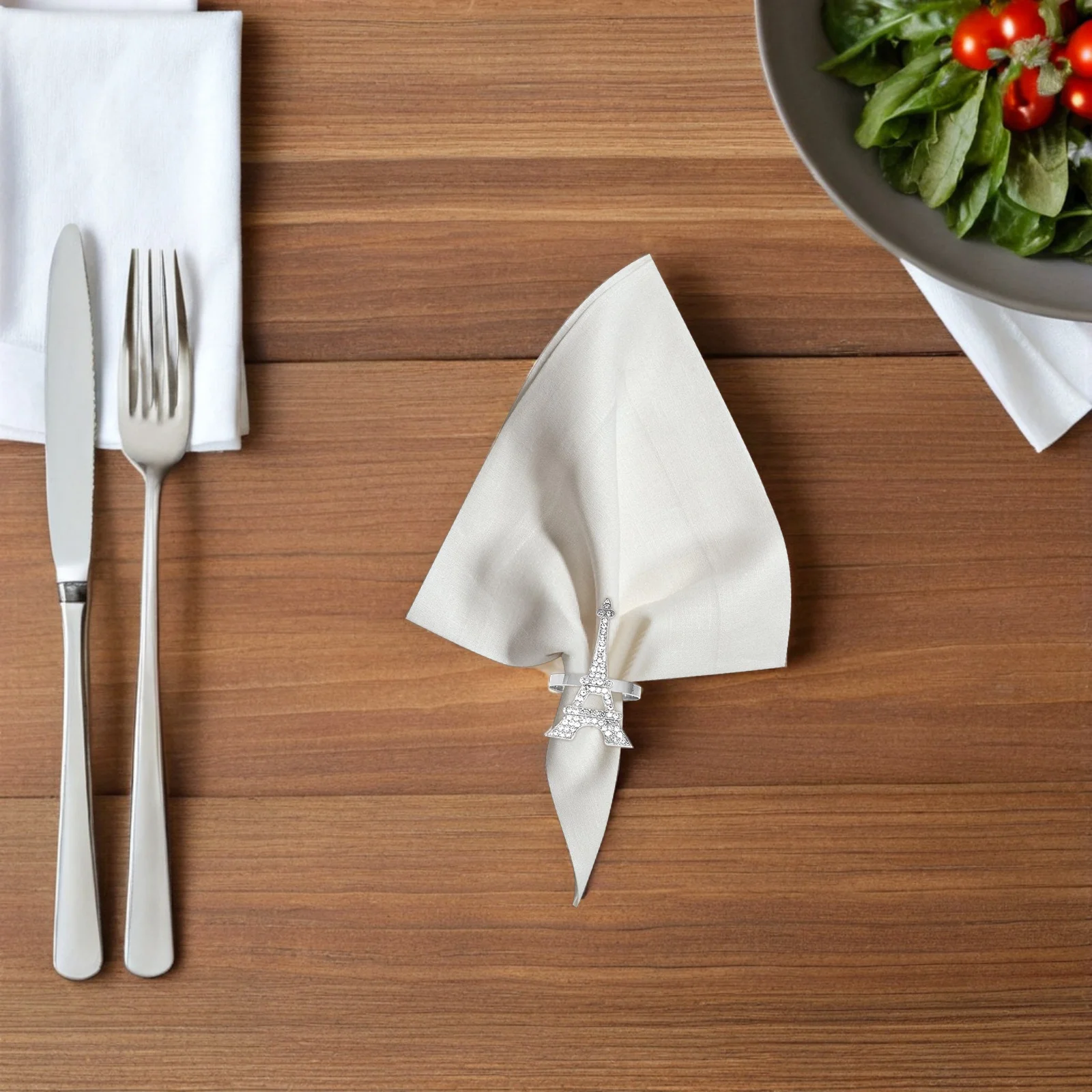 

6pcs Alloy Napkin Rings Wear-Resistant Serviette Buckles Decorative Napkin Buckle For Party Restaurant Banquet Use