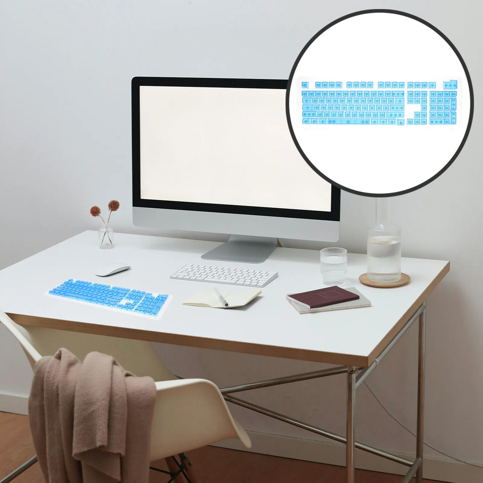 

1Set Crystal Clear Transparent Mechanical Keyboard Keycaps Pbt Material Semi-Transparent for Gaming Typing Ergonomic Custom