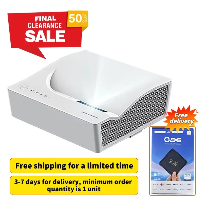 YDH-P7F 5500 Lumens 4K Portable TV Projector 150Inch for Bluetooth 5 Dual WIFI IR Remote Control Auto Focus