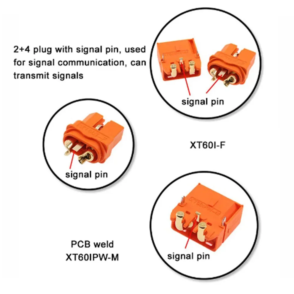 Amass XT60I-F Aircraft Model Power Battery Plug high current with signal pin XT60IPW-M  Connector Bullet Plugs For RC