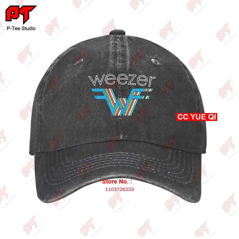 Weezer 3 D Rainbow Logo Alternative Music Baseball Caps Truck Cap UQ6K