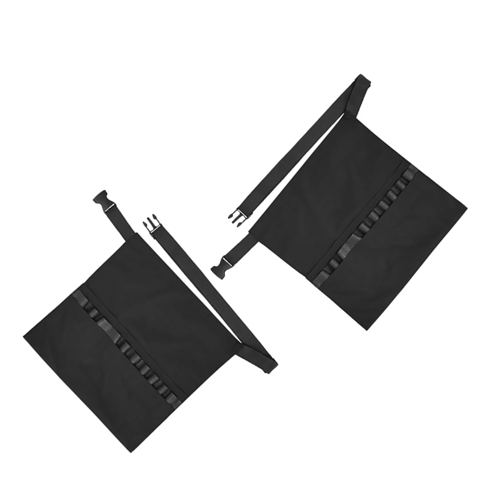 

2pcs Black Classic Adjustable Waist Aprons for Hair Stylists Durable Lightweight Half Length Beauty Salon Accessories Tool Bag